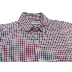 Thom Browne Red White Button Down Long Sleeve Shirt Plaid Men's Size 2 (Medium)